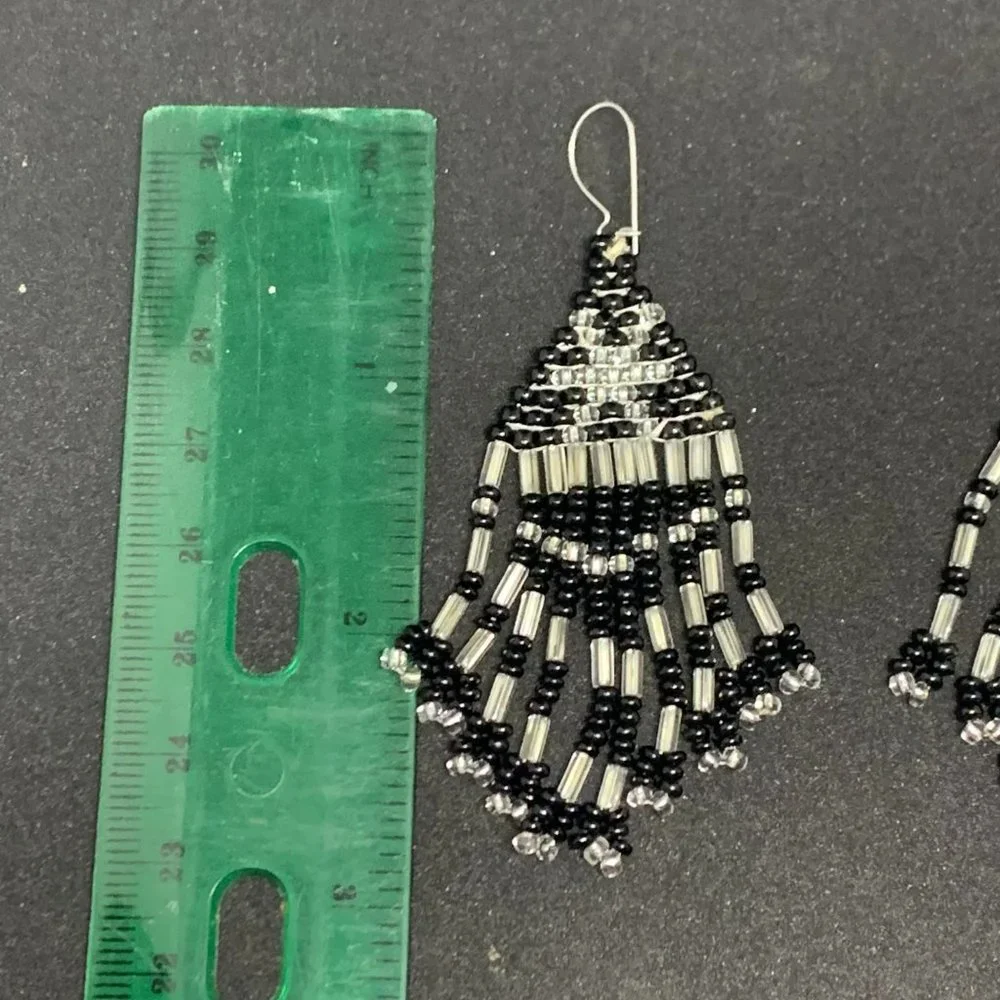 Vintage beaded cascade chandelier earrings